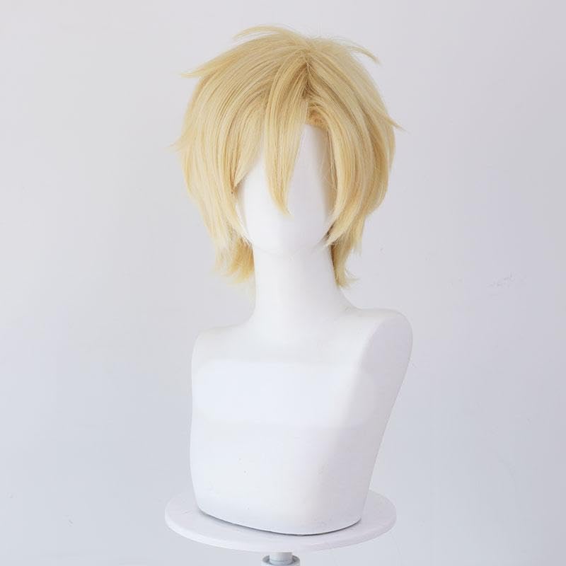 Ash Lynx Cosplay Wig Heat Resistant Synthetic Wigs for Halloween Costume Party Role Play+Wig Cap