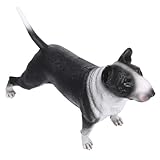 Toyvian Modelo Bull Terrier de Plástico Negro Figura Realista de Perro de Pie Decoración para Escritorio y Obsequio Infantil Adorno Canino Cognitivo para Tamaño Pequeño
