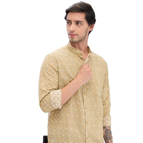 Image of Spykar Men's Slim Fit N /A Full Sleeve Printed Casual Shirts