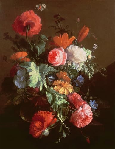 Affiche Fleurs Vintage Coquelicots et Roses pour Créer une Ambiance Douce dans Votre Chambre