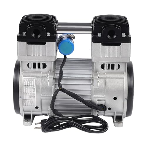 LIAPDG 1100W Oil Vacuum Pump, 110V 12.59 x 6.69 x 11.41 Inch Aluminum Alloy Industrial Laboratory Vacuum Pump Silent Diaphragm Vacuum Pump Oil with Silencer & 1400 Rpm Rotating Speed 200L