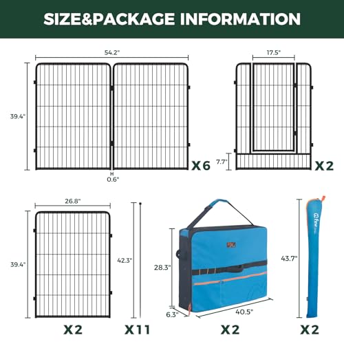 Image of FXW Instant Unleashed Dog Playpen, Portable Pet Fence for Outdoor, RV Trips, and Camping, 40 inch, 16 Panels for Medium and Large Dogs with Playpen Storage Bag (2 Pack)│Patented