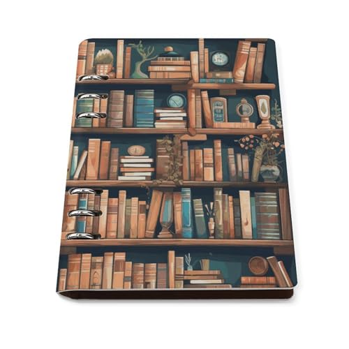 Cuaderno A5 de hojas sueltas en piel sintética de alta calidad con 6 anillas de acero premium