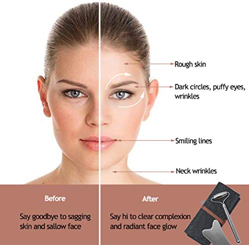 Face Roller And Gua Sha Set - Stainless Steel Mini Eye Roller Set, Face Massager For Wrinkles, Anti Aging Facial Roller - Authentic, Durable, Noiseless Design #TOP1