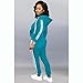 TOPSRANI Womens Two Piece Outfits Casual Sweatsuits Solid Tracksuit Jogging Sweat Suits Matching Jogger Hoodie Pants Set Workout Zip Lake Blue S