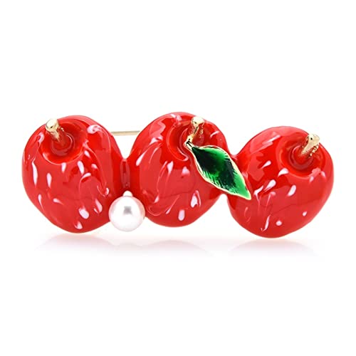 Broches en émail aubépine au design floral raffiné avec finitions dorées