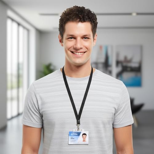 Customcard Ltd Double-Sided ID Card Holder - Secure, Black Plastic for 2 Credit-Sized Cards (85mm x 54mm) - Durable, Lightweight for Work, School, Events- ID Card Holder for Lanyard (Black, Pack of 2) - Image 5