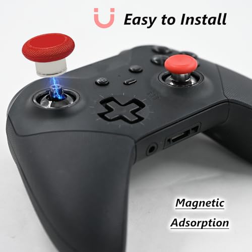 Image of 2 Pack Elite 2 Controller Short Thumbsticks Replacement for Xbox Elite Series 2 Controller,0.39in Standard Height Concave Magnetic Analog Short Joysticks Replacement for Elite Series 2 Core (Red)
