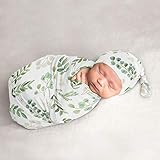 Sweet Jojo Designs Floral Leaf Baby Boy or Girl Cocoon and Beanie Hat 2pc Set Jersey Stretch Knit...