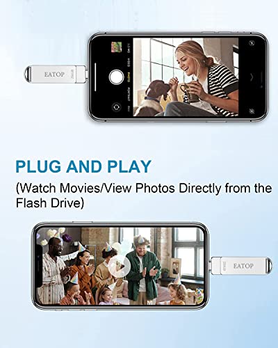 Eatop 256Gb Photo Stick For Iphone Storage, Iphone Memory Stick Usb Stick External Iphone Storage Iphone Thumb Drive For Iphone/Ipad/Android/Pc #TOP3