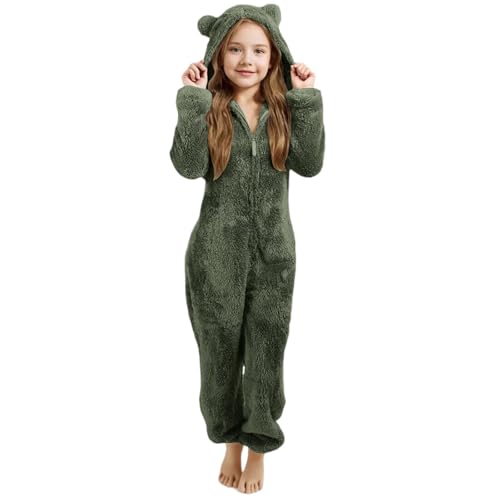 Pijamas de una Pieza Kids Teens De Personajes Pijamas con Cremallera Y Orejas Levantadas Niños Encantadores Sleepsuit Ropa De Dormir De Animados Disfraz De Halloween Navidad (02-GN2, 5-6 Years)