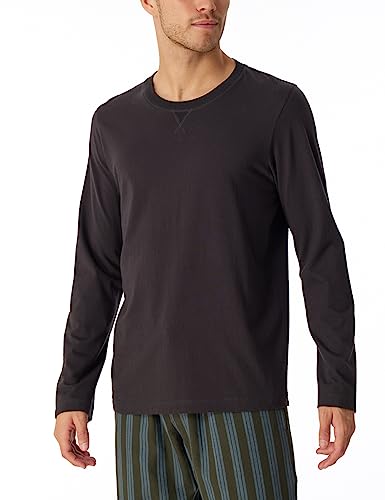 Preisvergleich Produktbild Schiesser Herren Schlafshirt Langarm Rundhals-Mix + Relax Pyjamaoberteil, anthrazit, 52