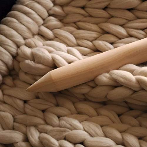 Chunky Knit Blanket Grobstrick Decke Strickdecke handgemachte Strickwolle Nap Blanket Roving Merino warme Strick werfen weiche Decke für Couch Home Decor – Bild 3