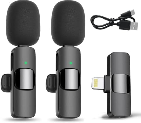 Microphone Alles Gute pour iPhone iPad - Microphone Lavalier Sans Fil Plug-Play avec Réduction du Bruit pour Enregistrement Vidéo, Diffusion en Direct, YouTube, TikTok, Facebook, Zoom, Entretien