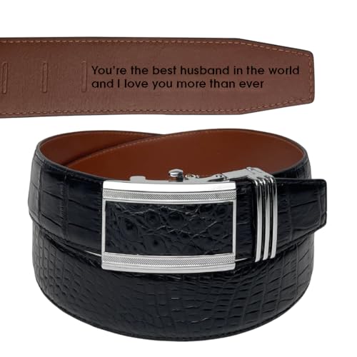 Image of vinacreations AIIigator Belt Leather Strap Belts 1.5 inch Width Adjustment Removal Buckle Jean Dress Croc Handmade