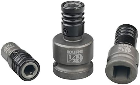 KAIFNT K352 Square Drive Quick-Release Bit Holder Socket Adapters, Impact Grade, 3-Piece