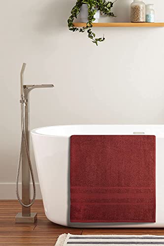 Textila 100% Cotton Terry Bath Sheet - Jumbo Size 40X70 Inches, Ultra Soft And Absorbent, Cranberry Color - Pack Of 1 Luxury Oversized Towel For Spa, Hotel, Gym, And Home Use #TOP5