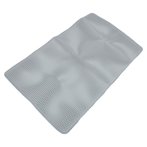 Amosfun Alfombrilla Antideslizante para Arenero de Gatos de Doble Capa Diseño de Panal, Material Eva, Lavable y Resistente para Uso en Tienda o Viaje 120x70 Cm