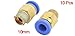 Vanky Industry 10 PCS 1/8 PT to 6mm Pneumatic Air Quick Release Fitting Joint Connector