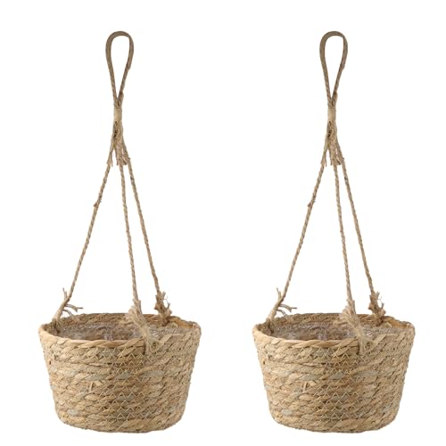 MY MIRONEY 2PCS Hanging Planter Basket Natural...