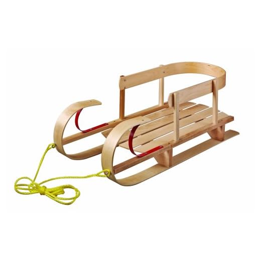 Paricon Kindersleigh Sled, Wood, 35.5-Inch x 14.5-Inch x 13-Inch (B32)
