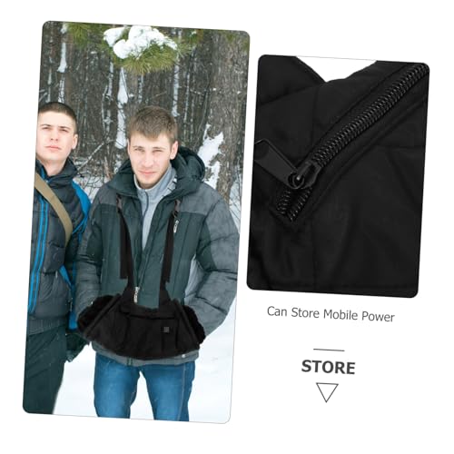 Chauffe-mains suspendu Happyyami manchon chauffant en polyester noir pour extérieur