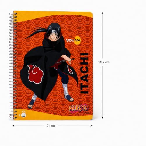 Image of YOUVA Naruto Spiral Long Book Single Line 172 Pages A4 Size Pack of 3
