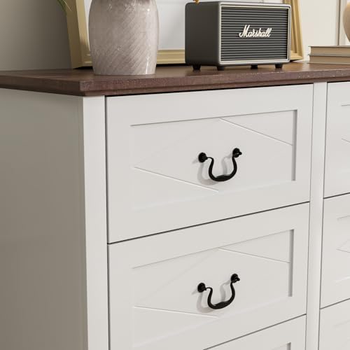 Vabches-Dresser-for-Bedroom-with-6-Drawers-Farmhouse-White-Dresser-for-Closet-33-Inch-Tall-Dresser-Chest-of-Drawers-with-Deep-Drawers-for-Living-Room-Entryway Vabches Dresser for Bedroom with 6 Drawers Farmhouse White Dresser for Closet 33 Inch Tall Dresser Chest of Drawers with Deep Drawers for Living Room Entryway