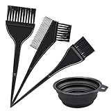 Ainkou Hair Coloring Dyeing Kit, 4 PCS Hair Dye Brushes Tools Color Mixing Bowl and Brush for DIY Home Salon (Black)