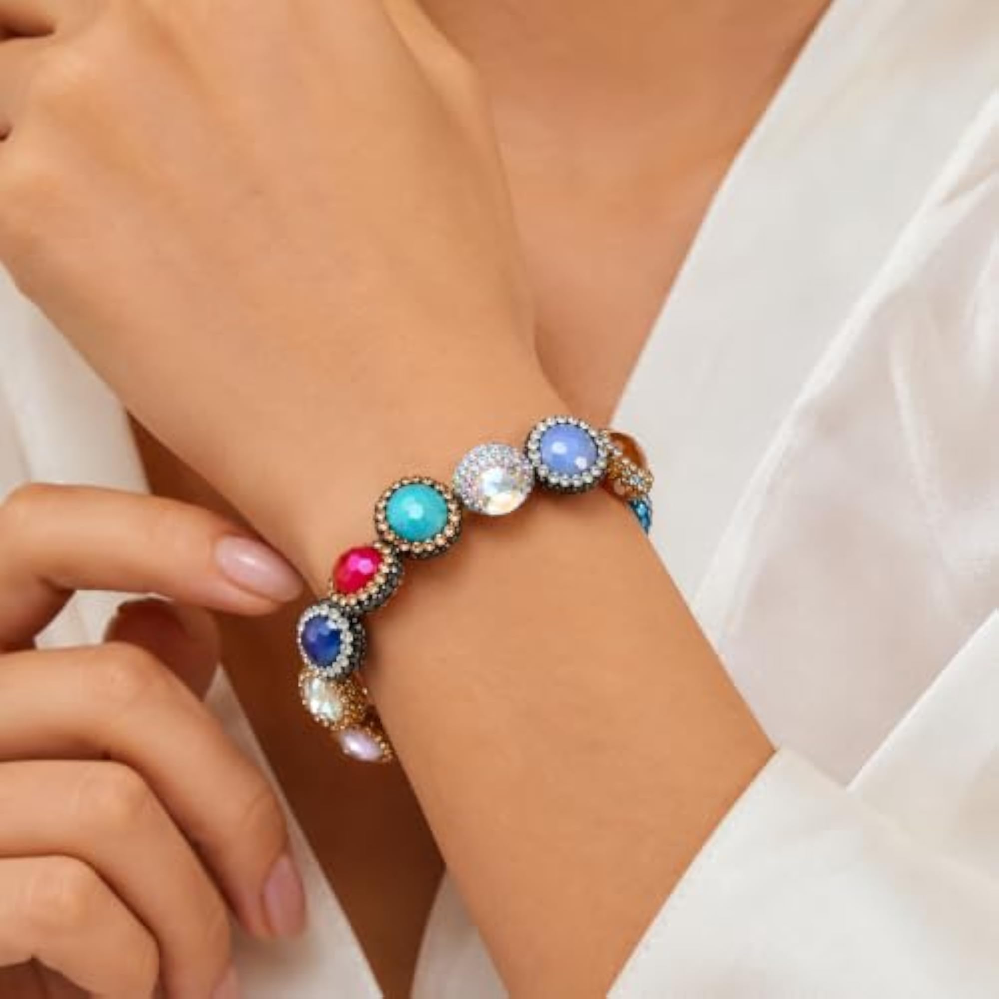 Aurora Luxe Crystal Statement Bracelet for Women