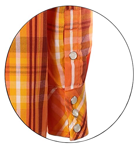 Image of Gioberti Boys Casual Western Plaid Long Sleeve Pearl Snaps Shirt