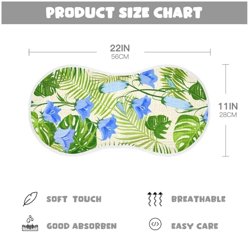 Leaves Bluebells Natural Beige Burp Cloths for Babies Burp Rag Cotton Spit Up Rag for Girls Babies4