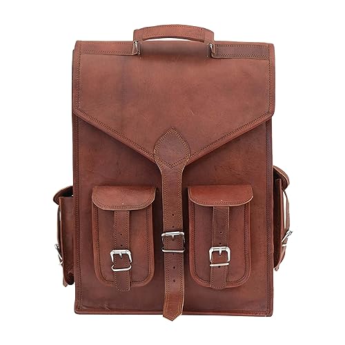 Shy Shy Let’S Touch The Sky IHA_1008 Shy Shy Let'S Touch The Sky 15 Inch Vintage Leather Backpack Laptop Messenger Lightweight Rusksack Sling Bag Men (11 Inch (W) X 15 Inch (H)) Brown thumb #2