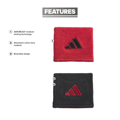 Image of Adidas Unisex Interval Reversible Wristband - Athletic Sweatband