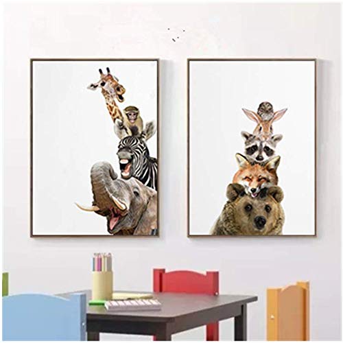 Décoration Murale Toile Peinture Animal Mignon Affiche Salon Poster 50x70