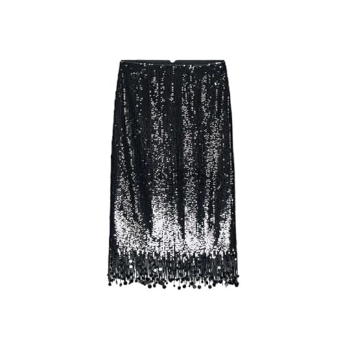 Jupe mi-longue à paillettes élastique pour en finir avec les tenues de soirée inconfortables