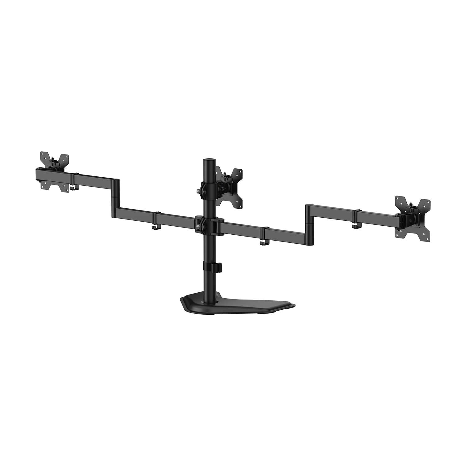 Aisens Support de Table avec Socle Eco Rotatif et inclinable pour 3 écrans 10 kg de 13-27 Noir