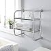 Organize It All 2 Tier Chrome Pipe Mounted Tempered Glass Bathroom Storage Shelf