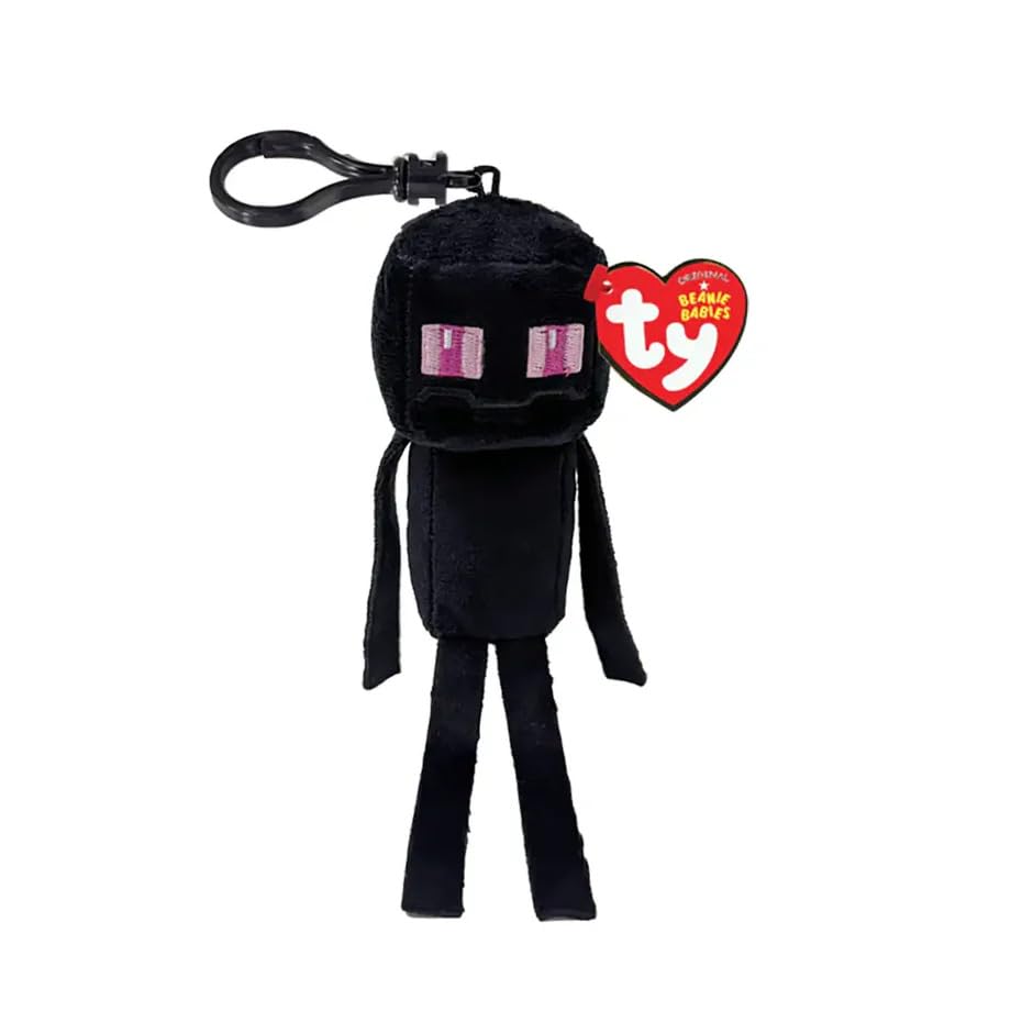 TY Beanie Clips Ender Dragon Black Floppy Clip Plush Toy Teddy – Collectible Stuffed Plushies – Cuddly Toy for Kids – Character Gift for Boys and Girls