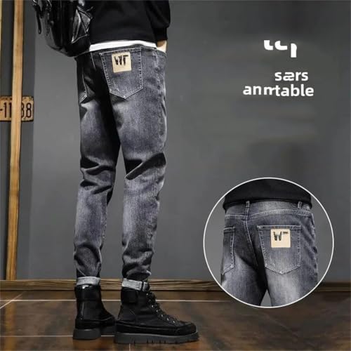 Men Jeans Autumn Straight-Leg Pants Korean Style Slimming Elastic Slim Fit Trousers3