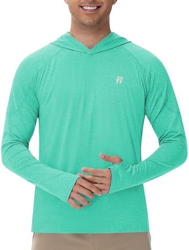 Runhit Camisas de sol masculinas com proteção FPS 50+, moletom co...