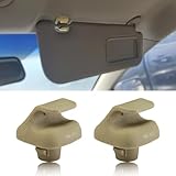 UZZH 2PCS Sun Visor Clips for Cars, Car Sun Visor Retainer Support Hook Clip, Auto Sunvisor Hook Bracket Holder Replacement OEM# 88217S04003ZA, 88217S01A01ZA for Honda Civic Ridgeline CR-V (Beige)