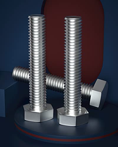 Image of 3 /8-16 x 2-1 /4 inch (5 /8 to 7 inch Optional) Hex Head Screw Bolt, Stainless Steel 18-8(304), Fully Threaded,10pcs