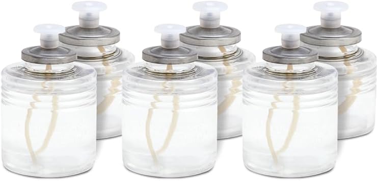 Sterno SoftLight Decorative Candles for Centerpieces, Candle Set with Bottle-Design Candle Holder, Liquid Wax Candle Pack- Long Lasting Liquid Paraffin Candles, Burns Up to 24 Hours - 6 Pack