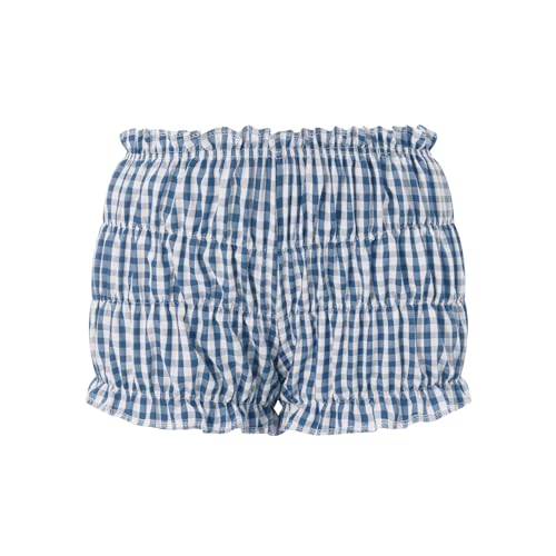 Image of Women Y2k Gingham Boxer Shorts Plaid Striped Cute Mini Bloomers Elastic Waist Loose Fit Summer Shorts
