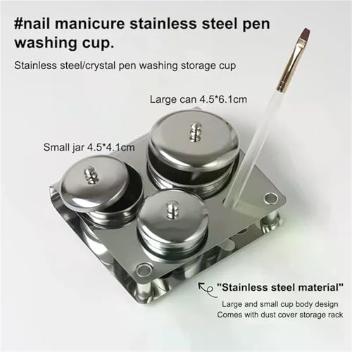 Set de 3 recipientes de acero inoxidable para manicura miniatura 3