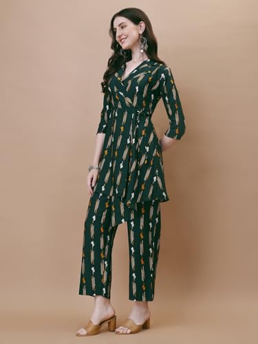 Shiv Textiles Cotton Printed Co Ord Set For Women.(09_Green_Xl)
