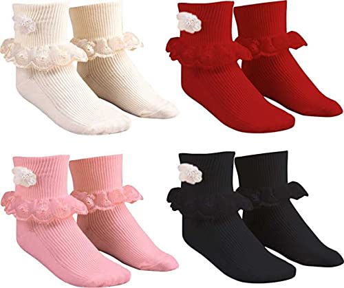 Baby Kids Unisex Cotton Soft Multicolour Ankle Socks for Baby Girls