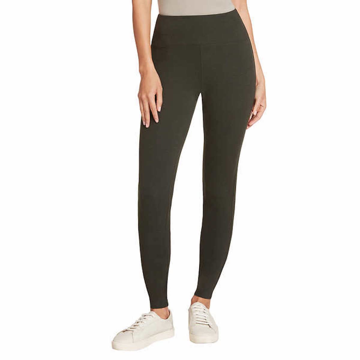 Max & MiaWomen's High Waist French Terry Legging (XX-Large, Dark Olive)