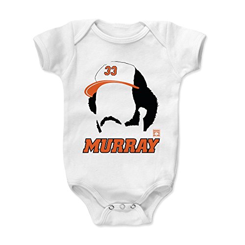 500 LEVEL Eddie Murray Baby Infant One Piece Bodysuit (12M, White) - Eddie Murray Silhouette O